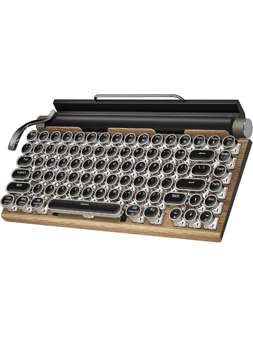 Vintage-Inspired Wireless Mechanical Keyboard for PC, Laptop, Mac & Phones